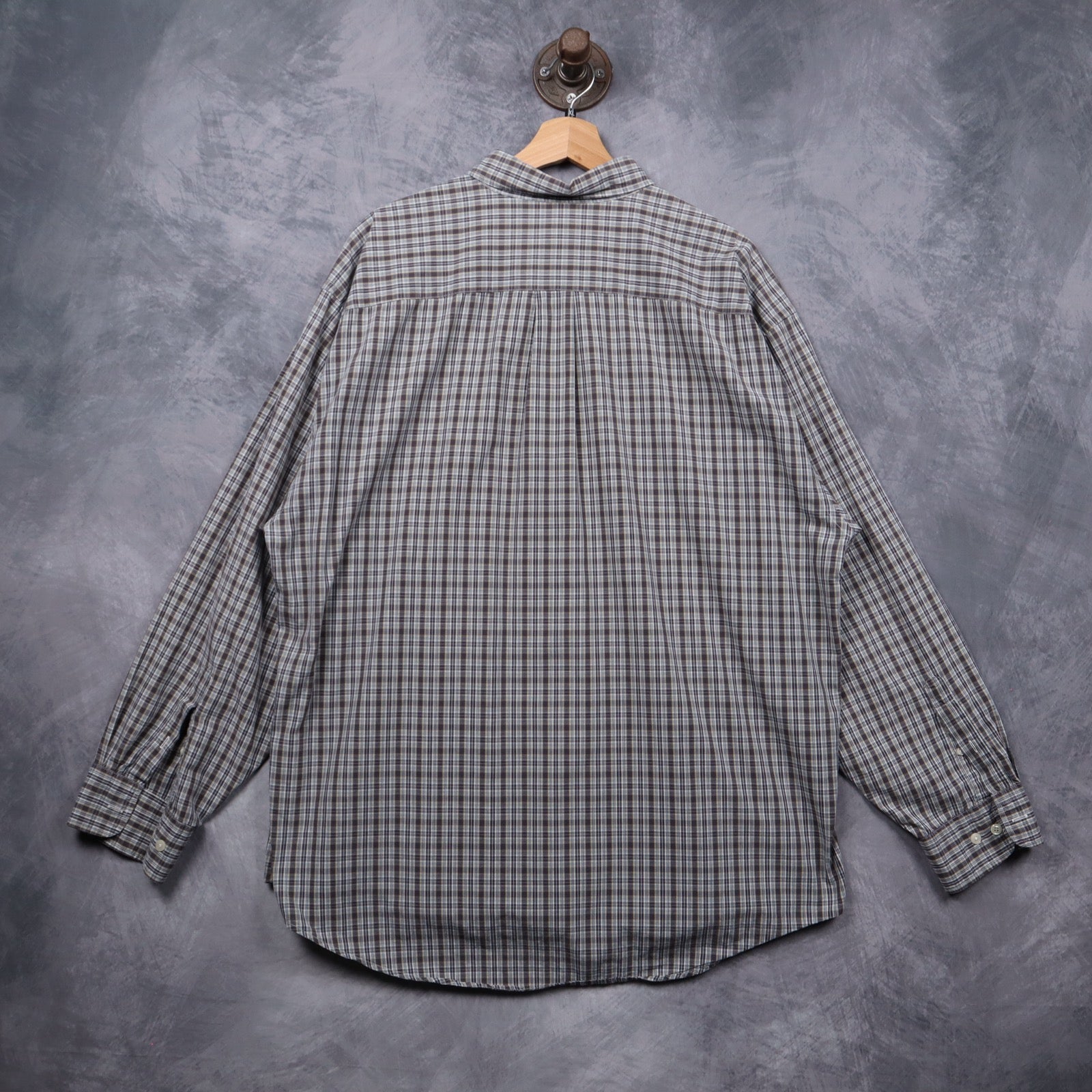 90s Brown Plaid Gap Long Sleeve Button Up Shirt 5536