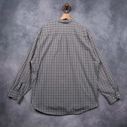 90s Brown Plaid Gap Long Sleeve Button Up Shirt 5536