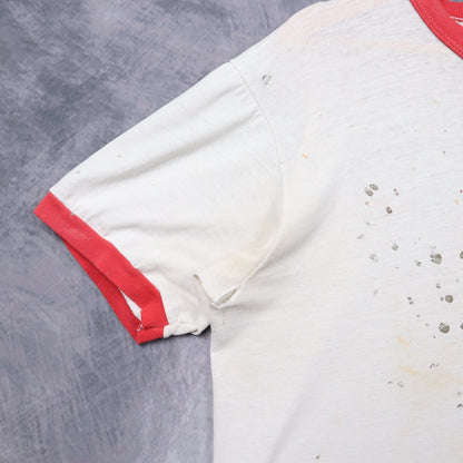 70s White Sunbury YMCA Spring Run Ringer Shirt 5570
