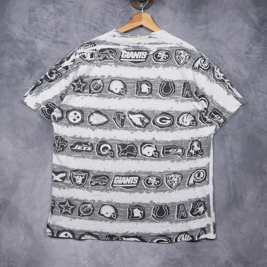 1991 Grey Buffalo Bills Taz All Over Print Shirt 6732