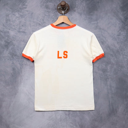 60s White Sam Houston State SHSU Ringer Shirt 5571