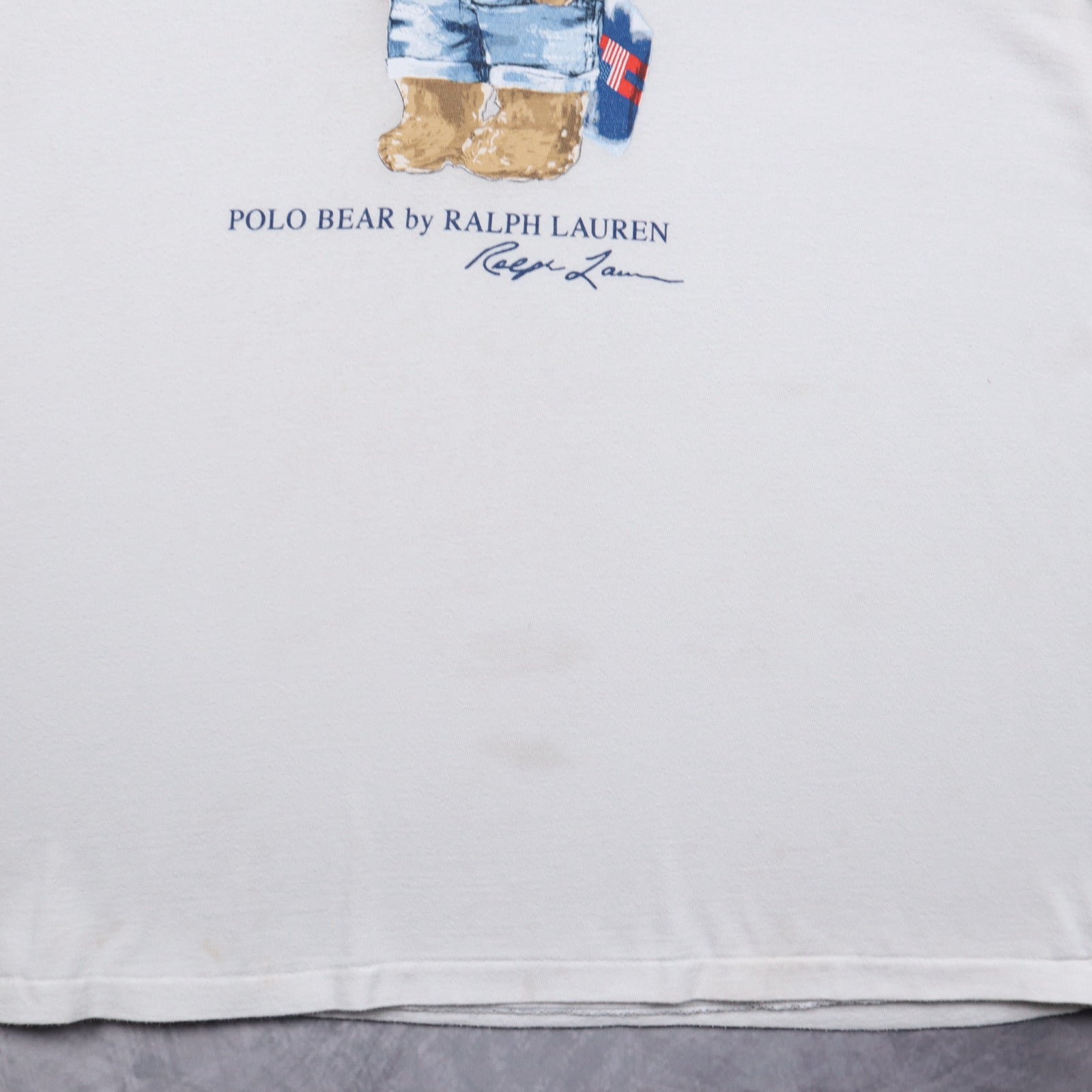 Y2K White Polo Ralph Lauren Surf Bear Shirt 5544