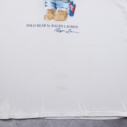 Y2K White Polo Ralph Lauren Surf Bear Shirt 5544