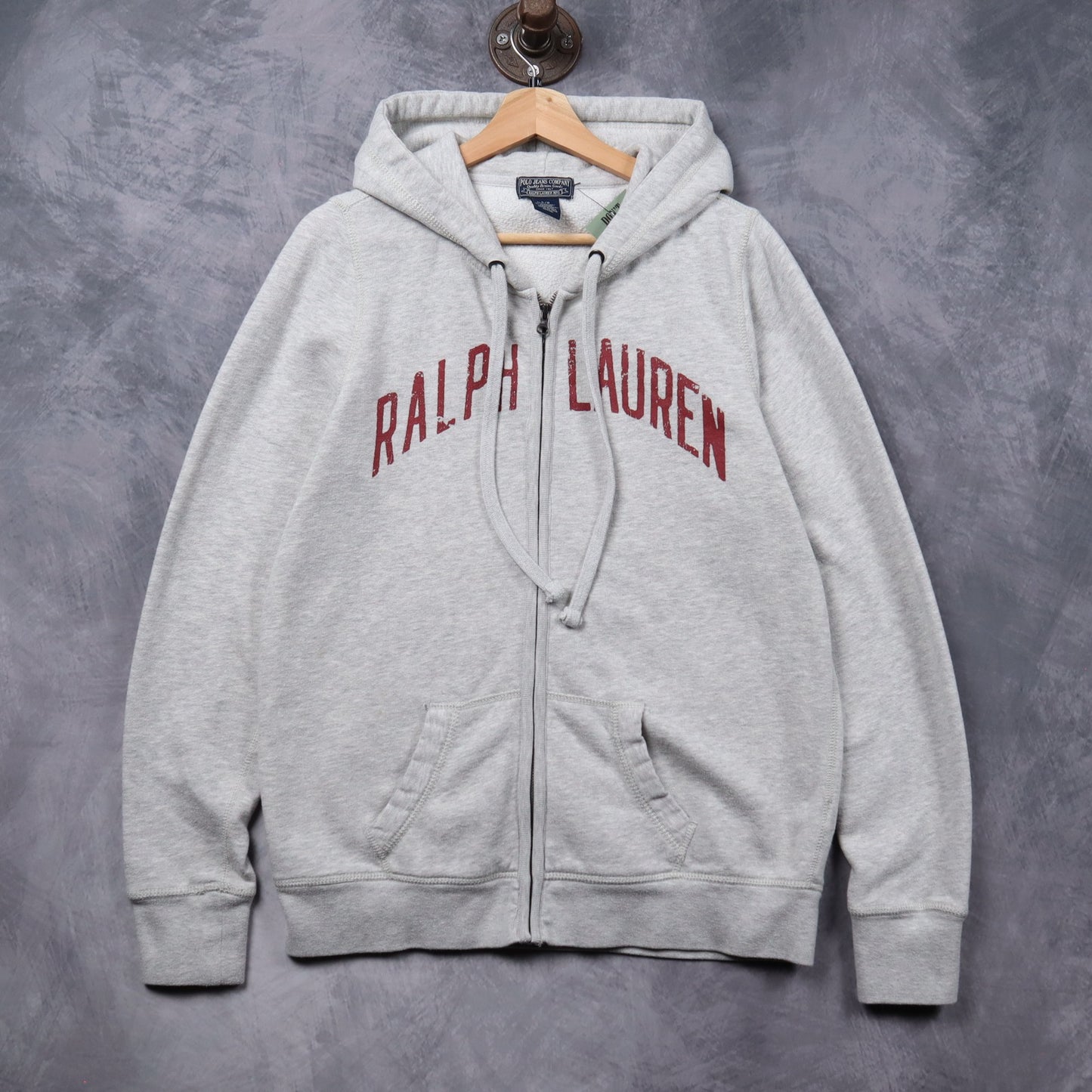 Early 00s Grey Polo Jeans Company Ralph Lauren Zip Up Hoodie 5318