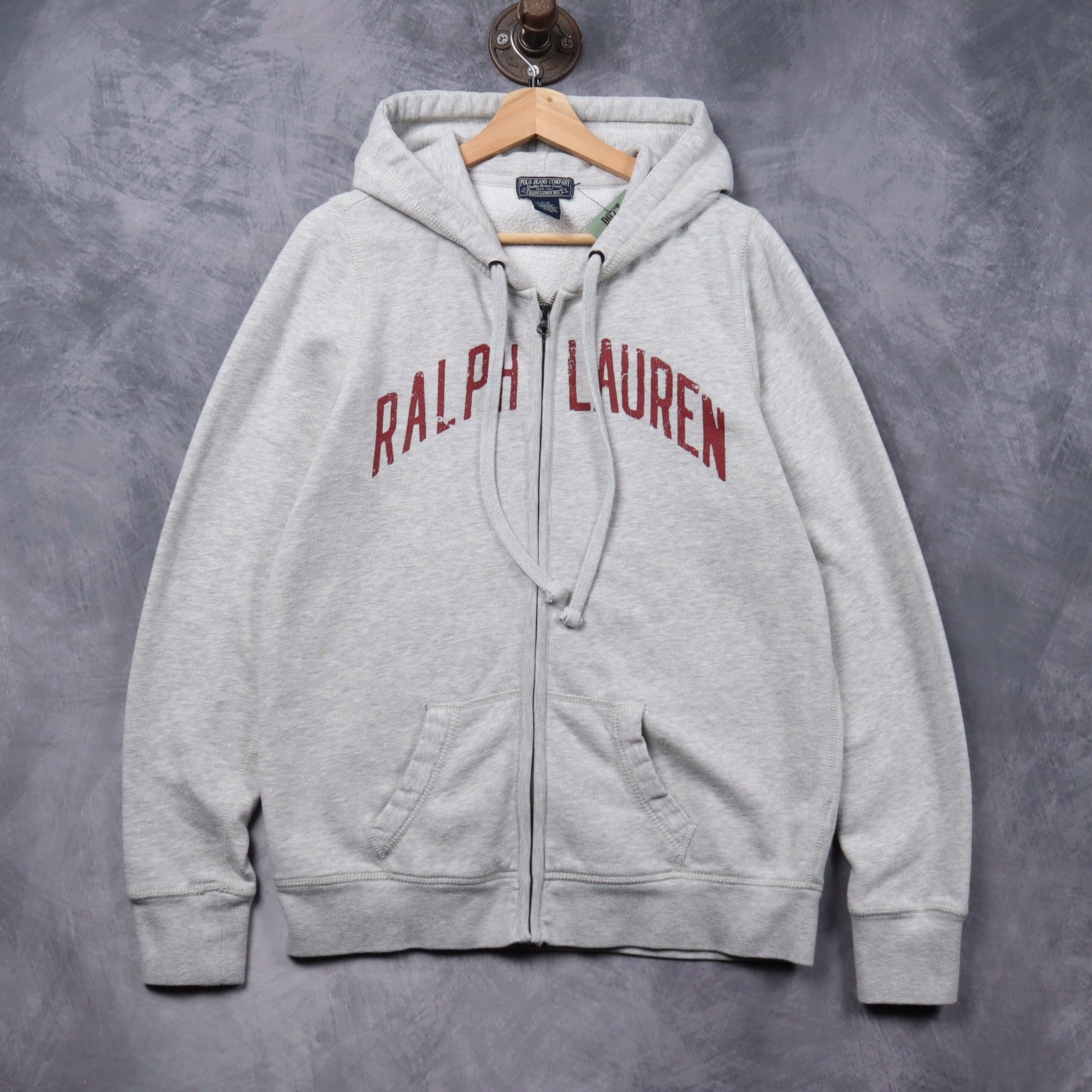Early 00s Grey Polo Jeans Company Ralph Lauren Zip Up Hoodie 5318