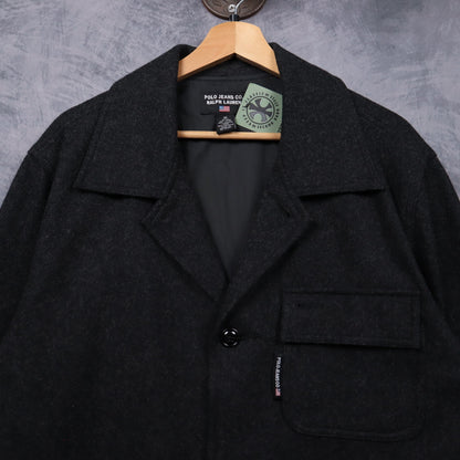 Early 00s Black Polo Jeans Co. Ralph Lauren Wool Jacket 5489