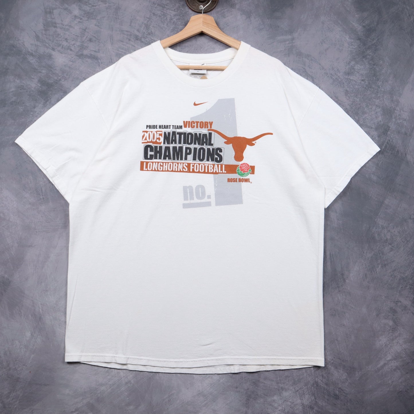 2005 White Texas Longhorns National Champions Rose Bowl Nike Shirt 5754