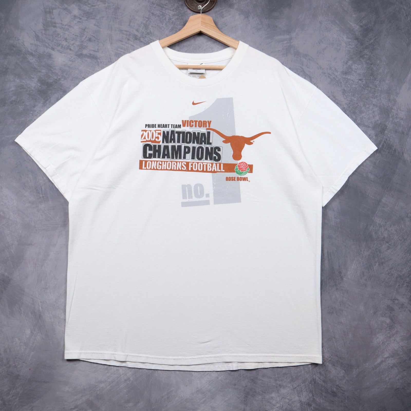 2005 White Texas Longhorns National Champions Rose Bowl Nike Shirt 5754