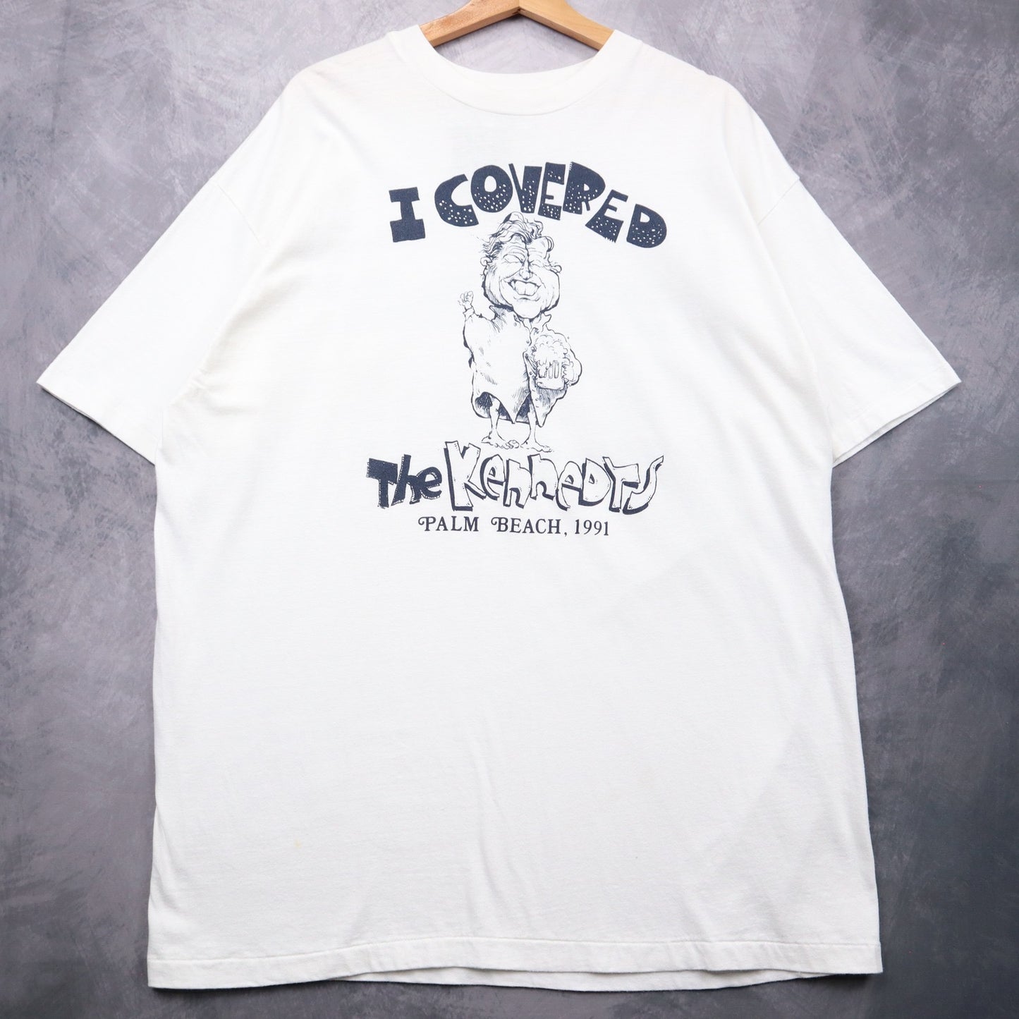 1991 White 'I Covered The Kennedys' Palm Beach Easter Tour Shirt 4664