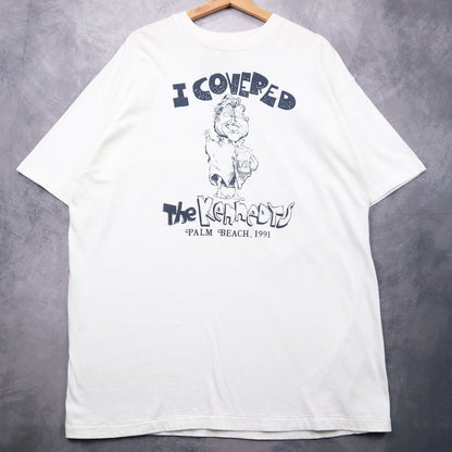 1991 White 'I Covered The Kennedys' Palm Beach Easter Tour Shirt 4664
