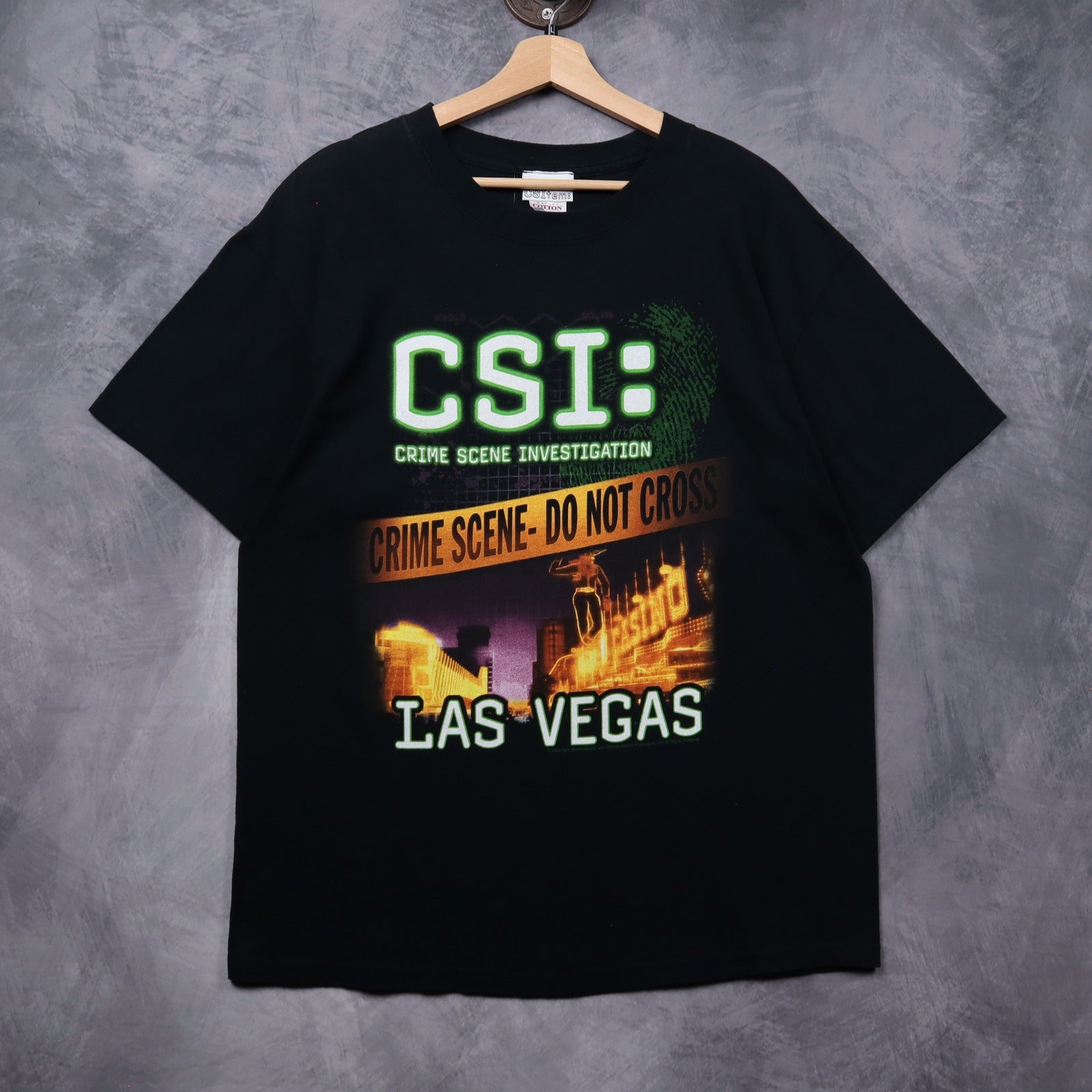 Early 00s Black CSI Las Vegas Crime Scene Shirt 5363