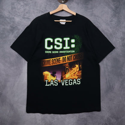 Early 00s Black CSI Las Vegas Crime Scene Shirt 5363