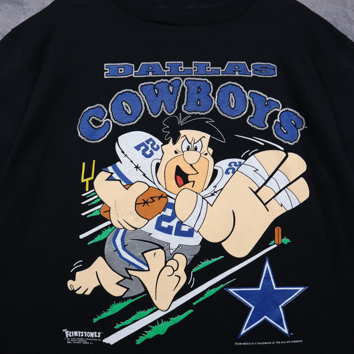 1993 Black Dallas Cowboys Flintstones Fred Shirt 6740