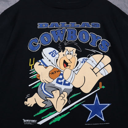 1993 Black Dallas Cowboys Flintstones Fred Shirt 6740