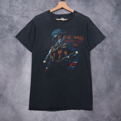 1982 Faded Black The Who American Tour Shirt 4945