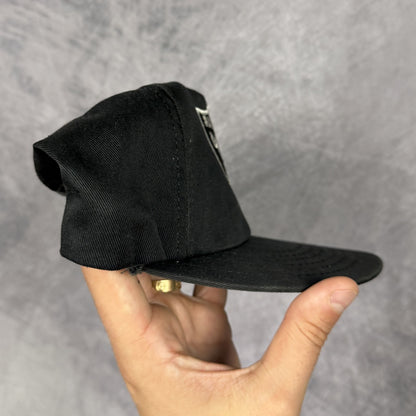 90s Black Oakland Raiders PLain Logo Snapback Hat 6796
