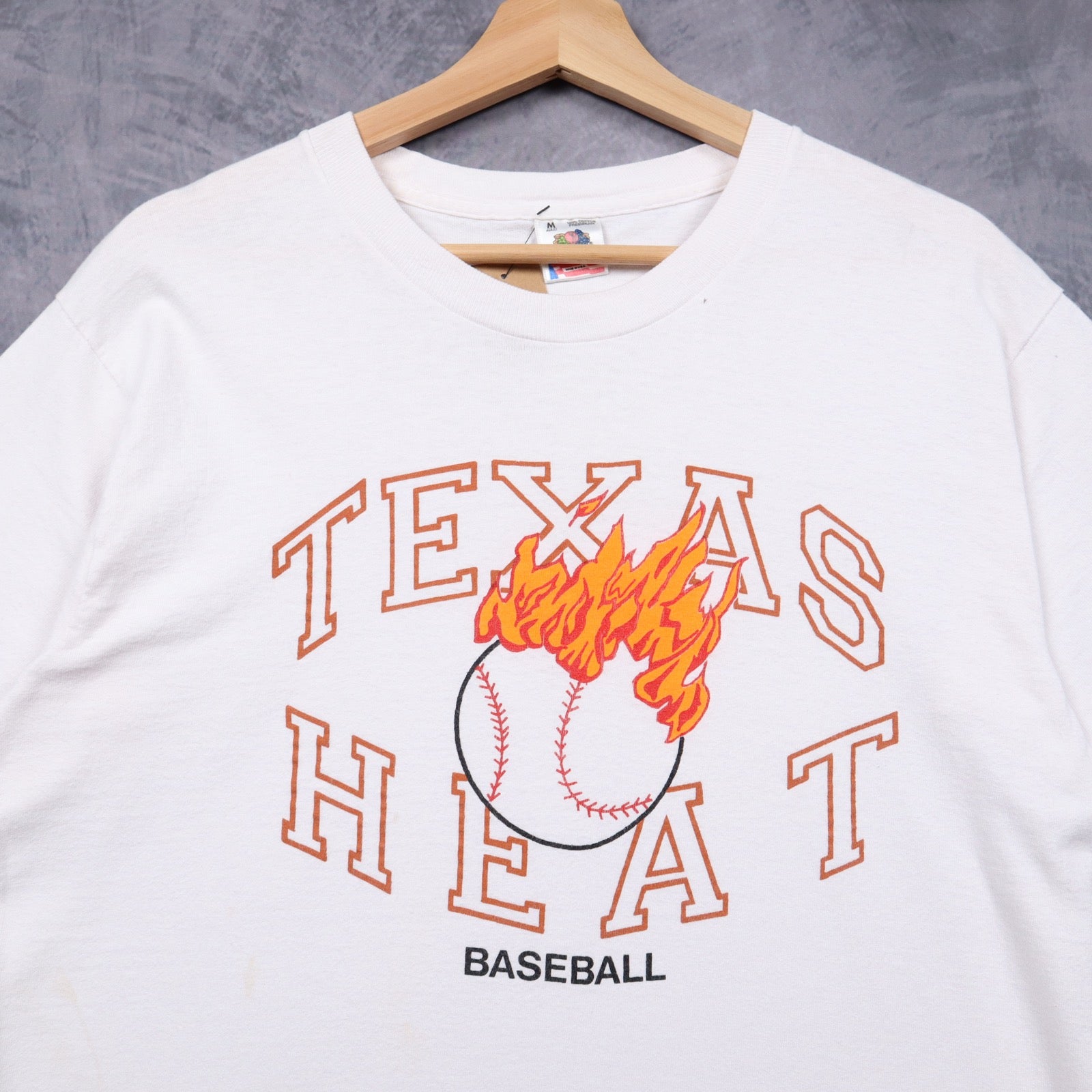 90s White Texas Heat Baseball Shirt 5763