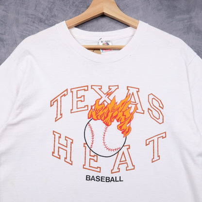 90s White Texas Heat Baseball Shirt 5763