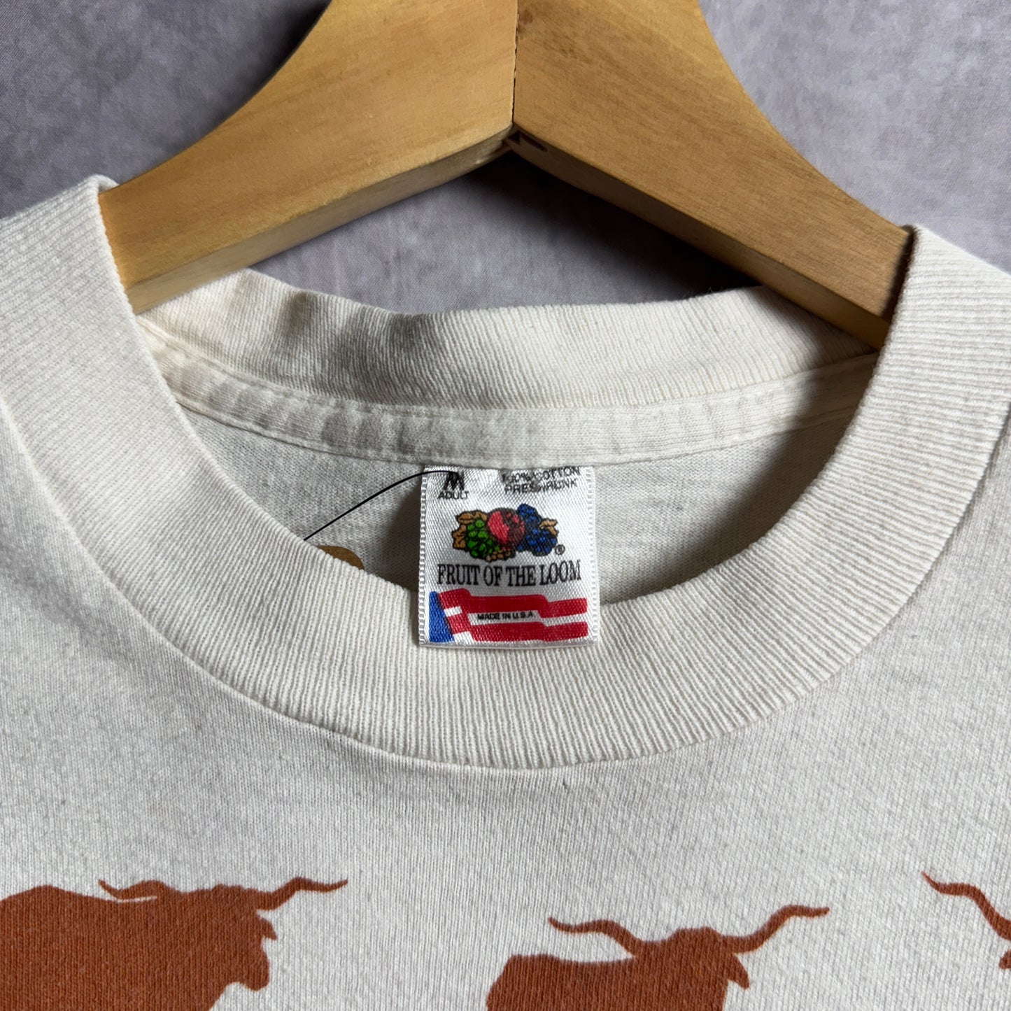 90s White Texas Longhorns All Over Print Shirt 4546