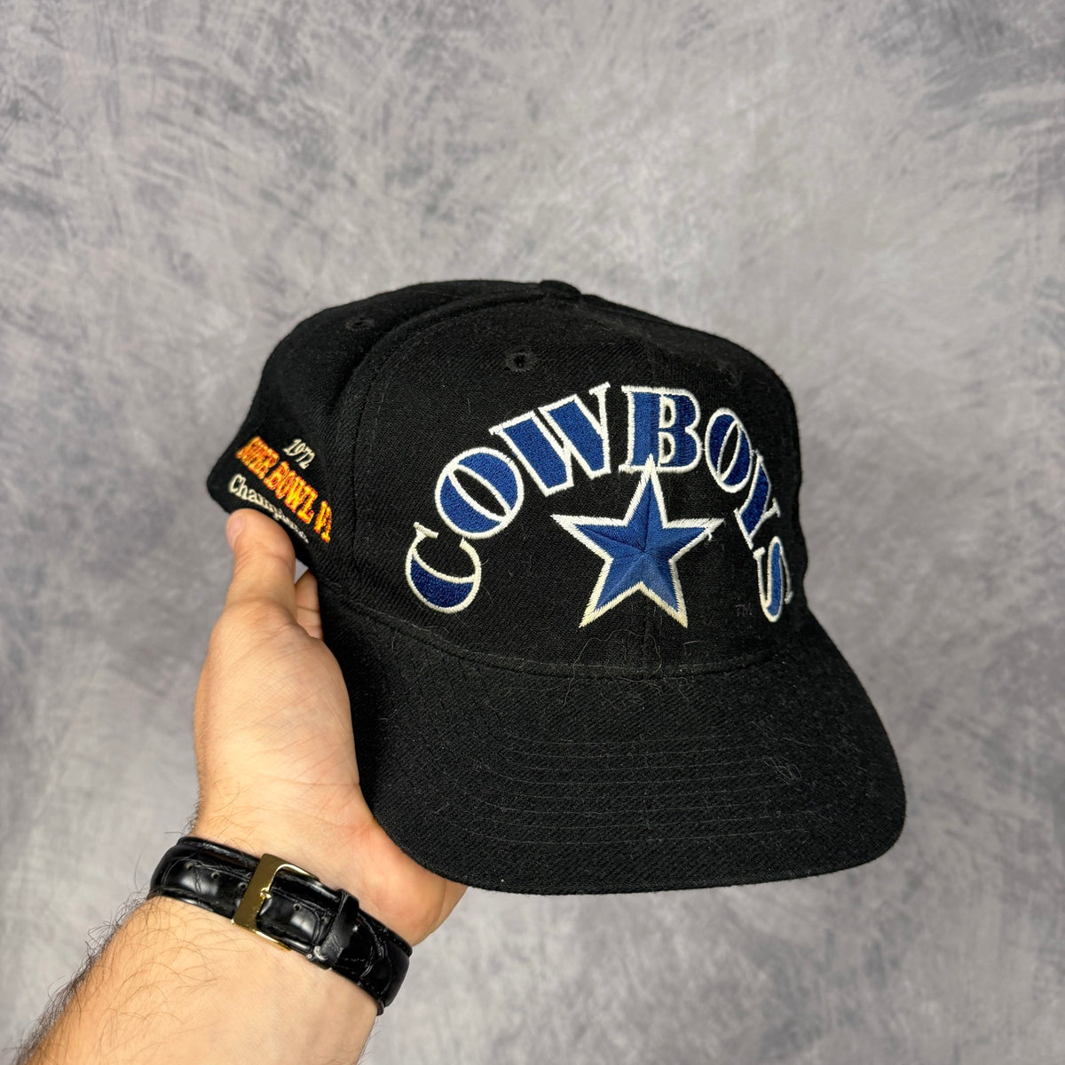 90s Black Dallas Cowboys Super Bowl Champions Snapback Hat 6806