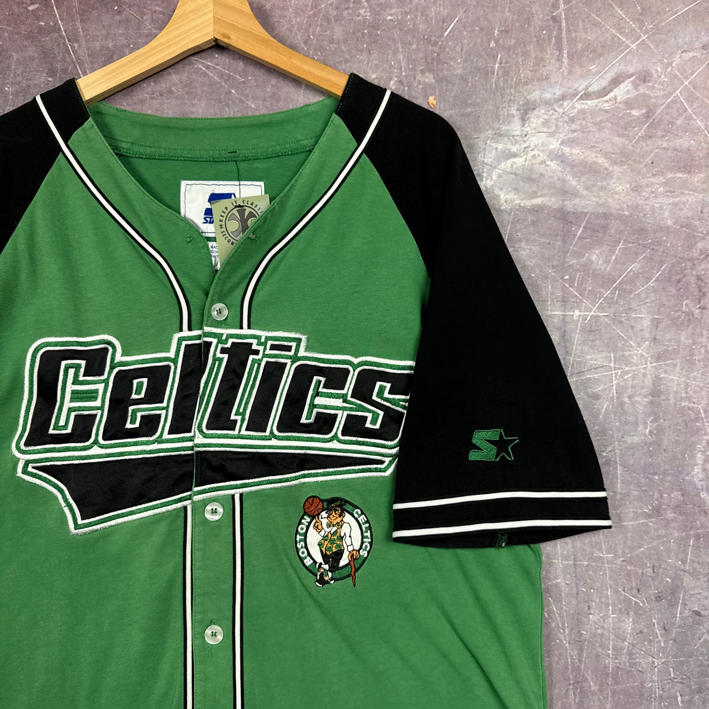 90s Green Boston Celtics Baseball Jersey 3351