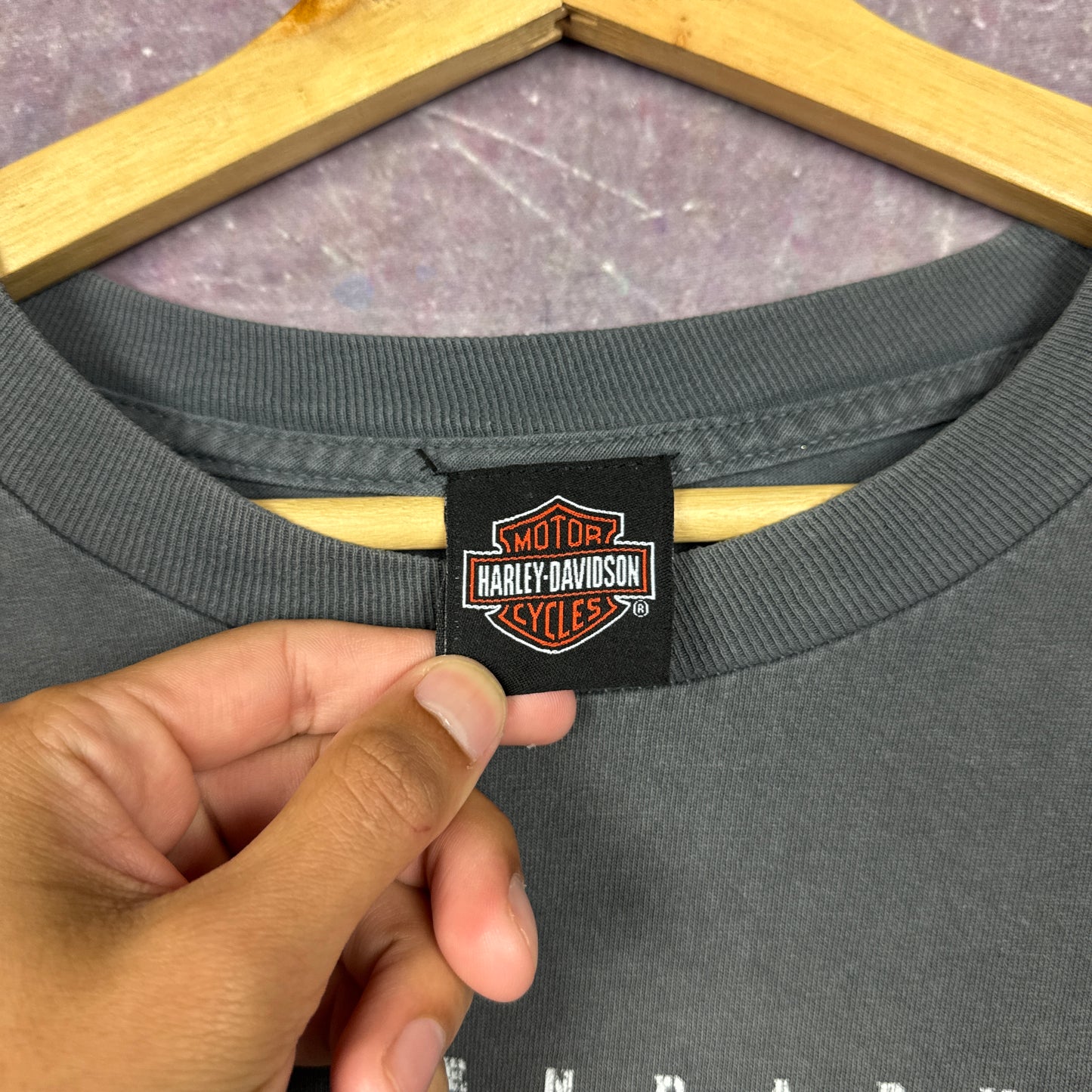 00s Grey Harley Davidson Long Sleeve Shirt 3146