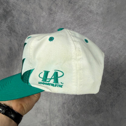90s White Miami Dolphins Logo Athletic Sharktooth Snapback Hat 6818