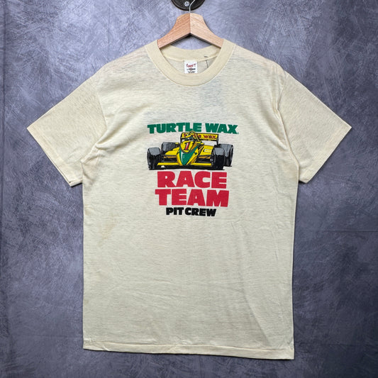 70s Tan Turtle Wax Race Team Pit Crew Shirt 3982
