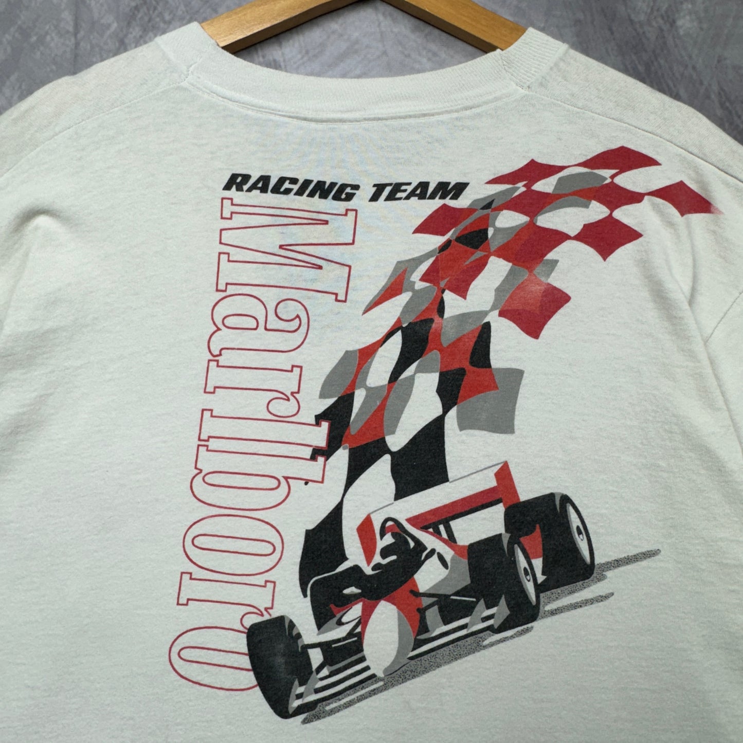 90s White Marlboro Racing Shirt 3936