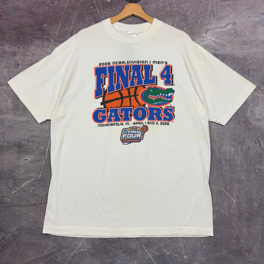 2006 White Florida Gators NCAA Final Four Basketball Graphic Shirt XL 1026