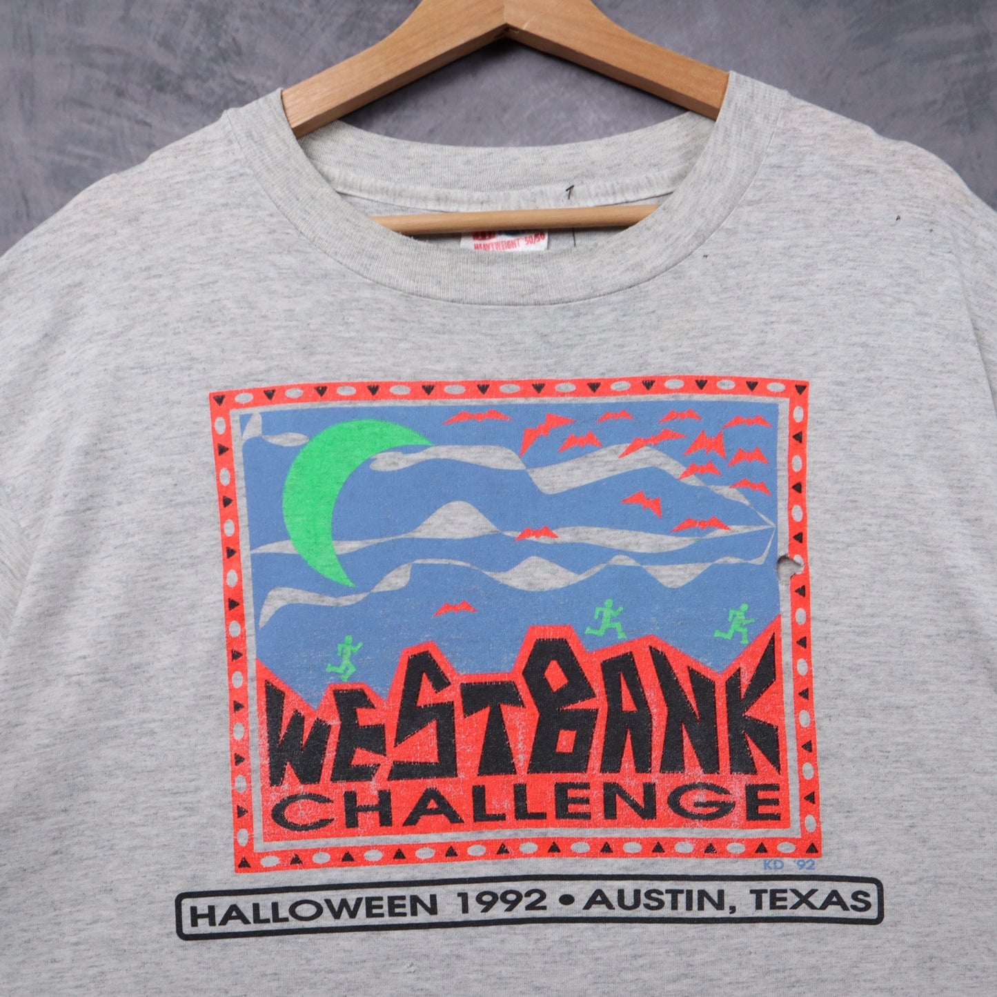 1992 Heather Gray Westbank Challenge Halloween Austin Texas Shirt 5384
