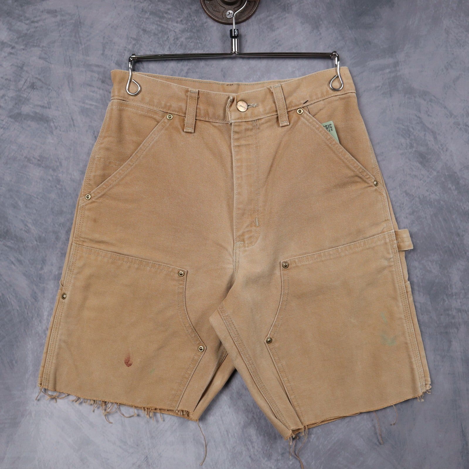 90s Tan Carhartt Double Knee Cutoff Carpenter Work Shorts 5207