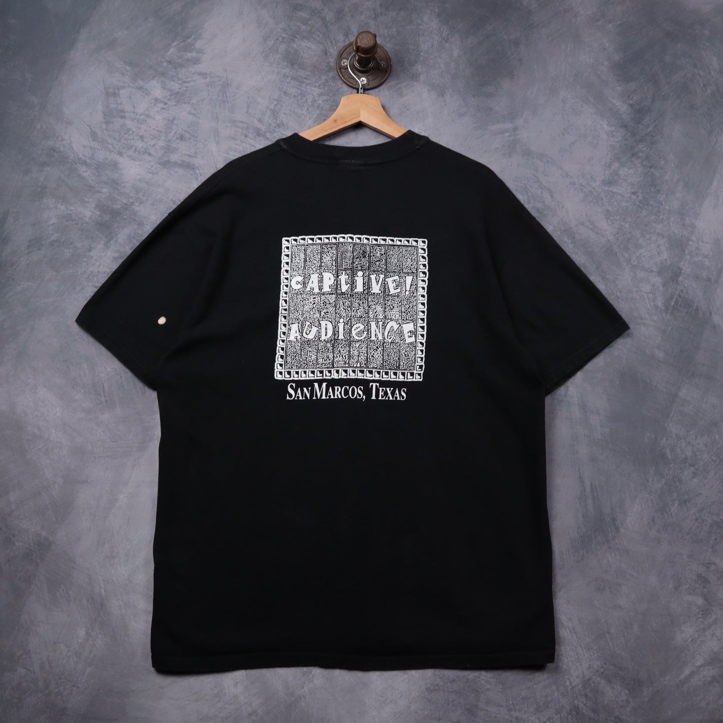 90s Black Captive Audience San Marcos Texas Shirt 5347