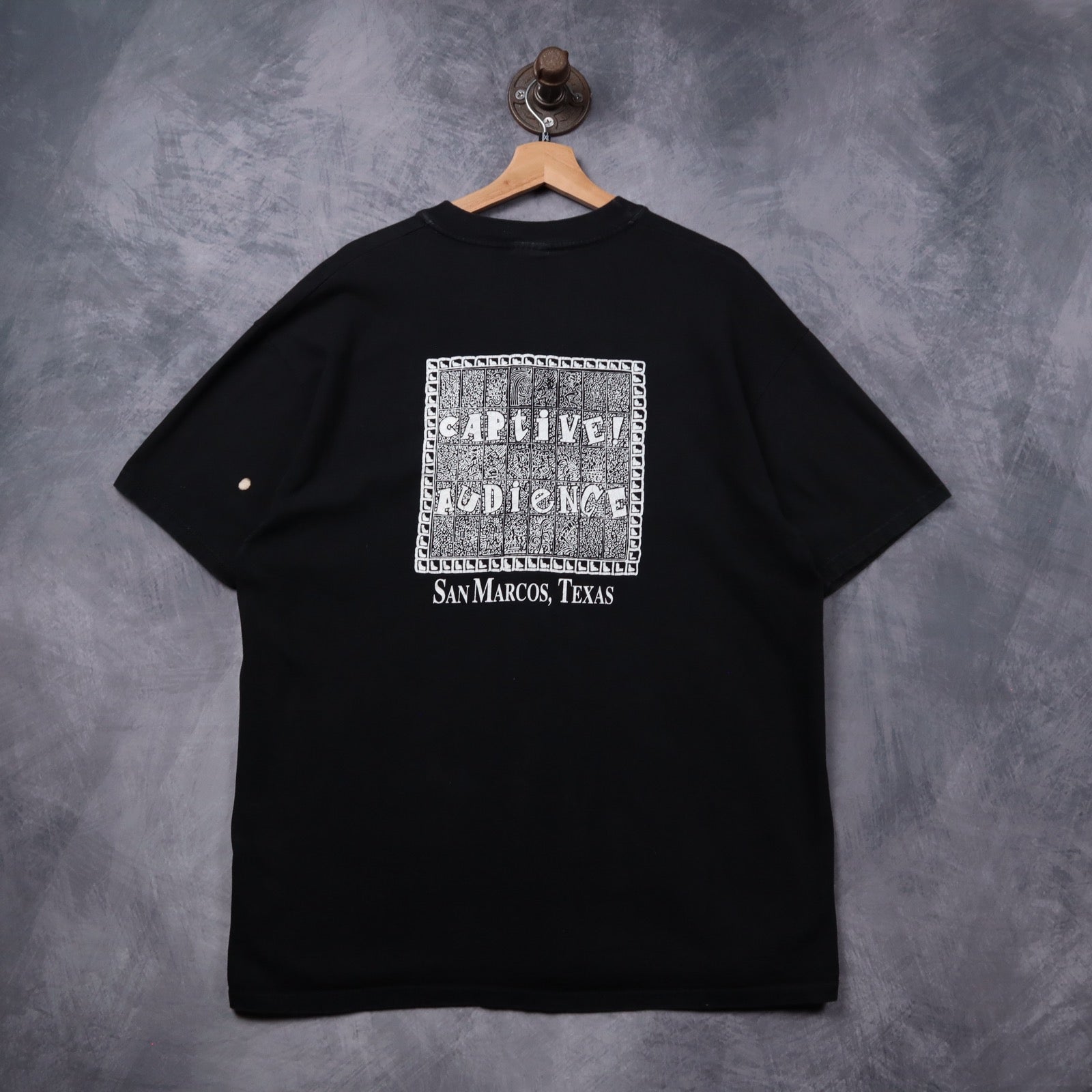 90s Black Captive Audience San Marcos Texas Shirt 5347