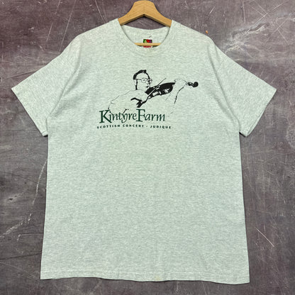 90s Heather Gray Kintyre Farm Scottish Concert Judique Violin Graphic Shirt L 2907