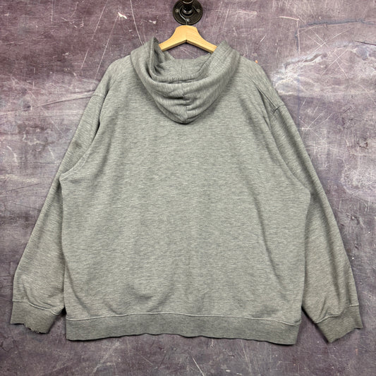 Early 00s Light Grey Nike Center Swoosh Spellout Logo Graphic Hoodie XL 1759