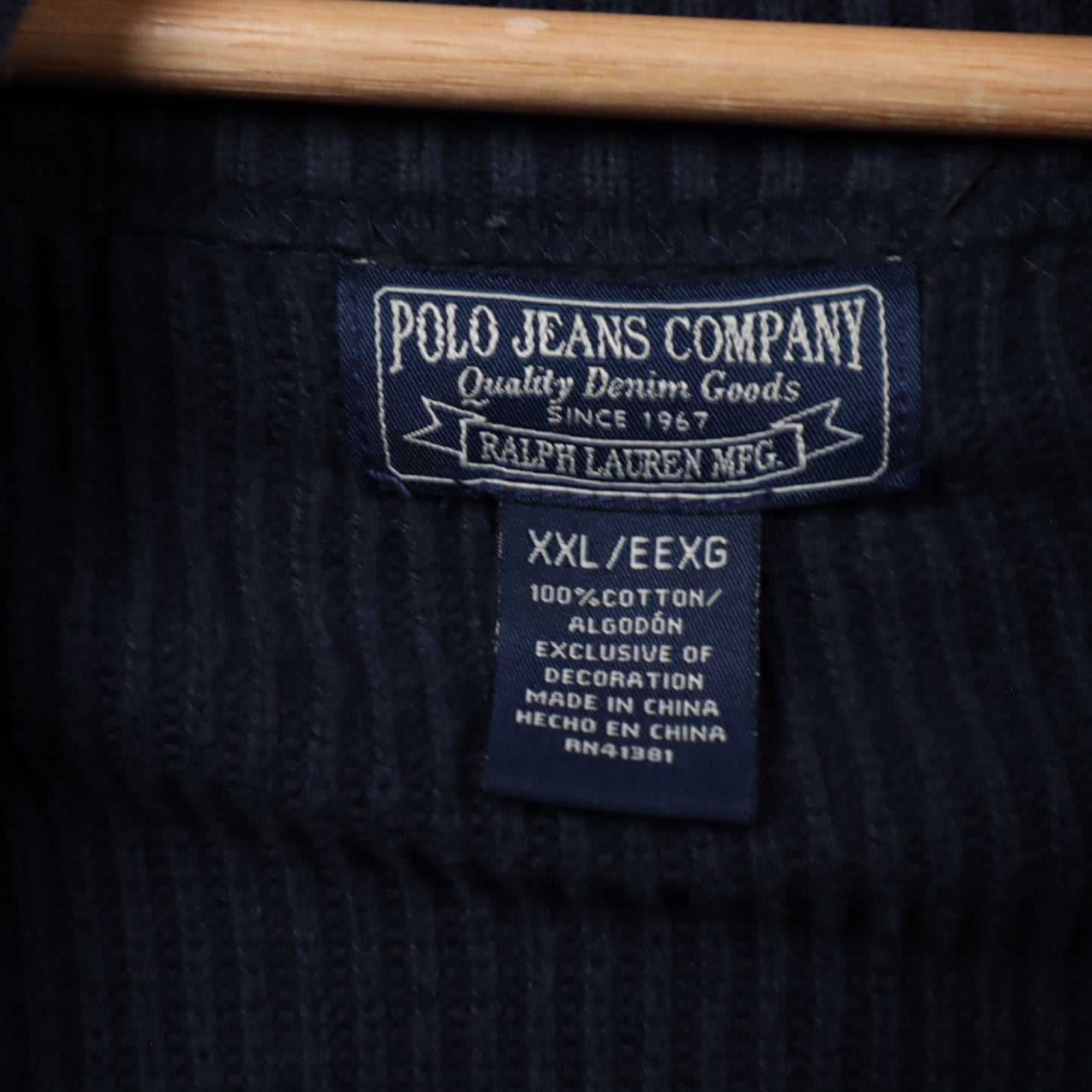 Early 2000s Navy Polo Jeans Company Quarter Zip Sweater 5403
