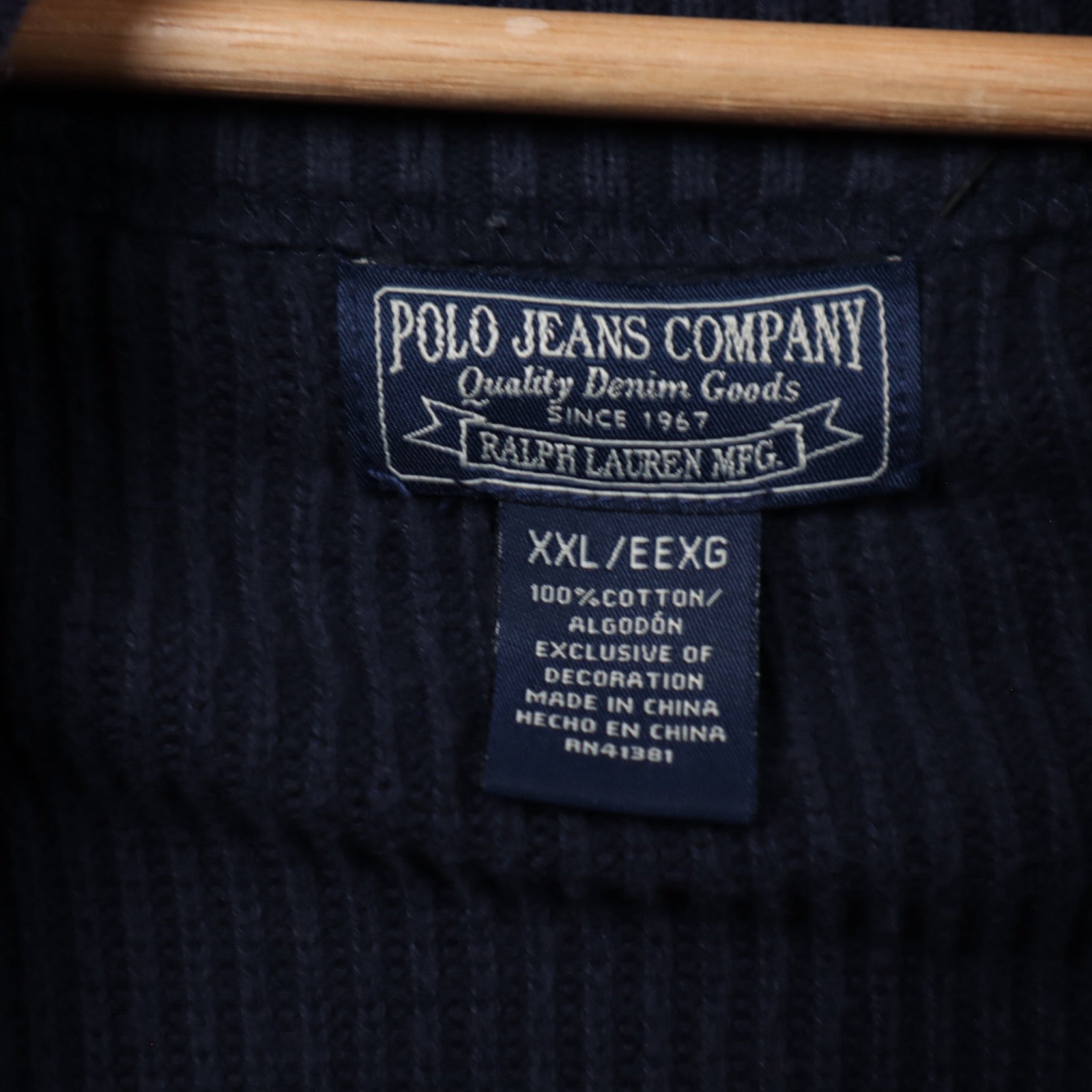 Early 2000s Navy Polo Jeans Company Quarter Zip Sweater 5403