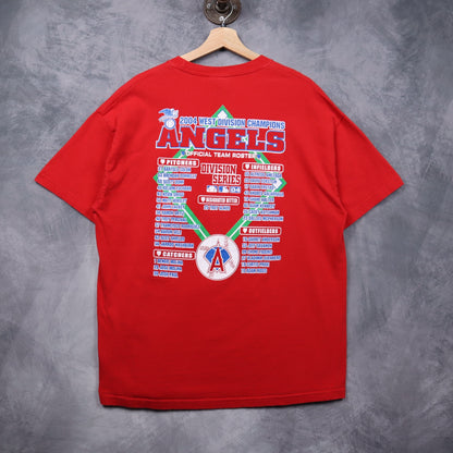 2004 Red Anaheim Angels West Division Champions Shirt 5589