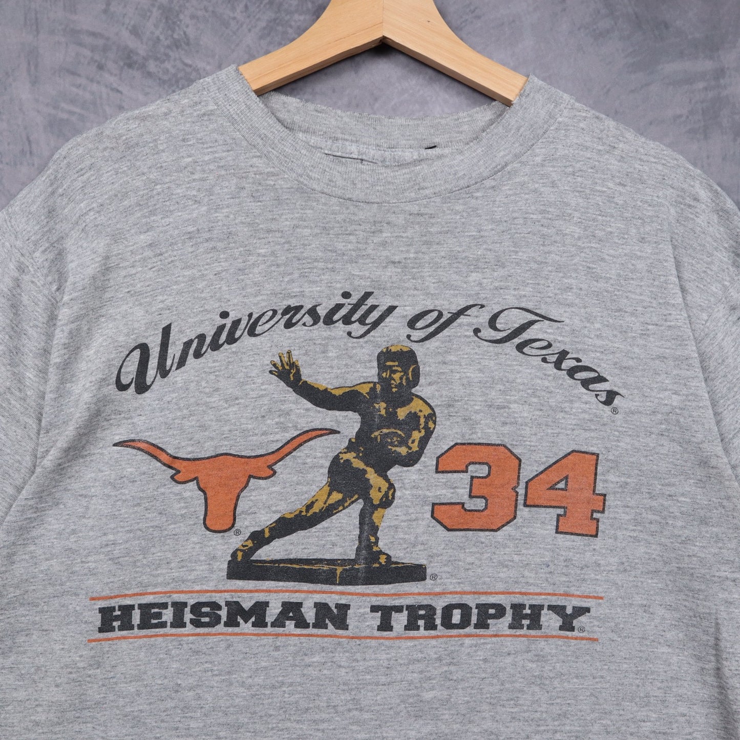 90s Grey University of Texas Heisman Trophy Shirt 5834
