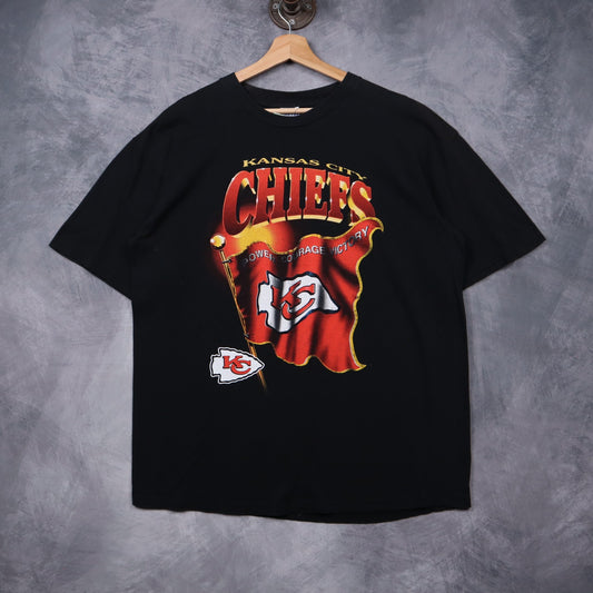 90s Black Kansas City Chiefs Power Courage Victory Shirt 6758