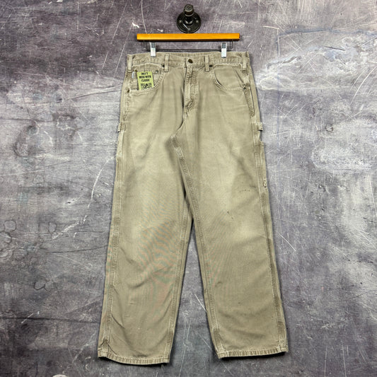 00s Light Tan Brown Carhartt Baggy Carpenter Work Pants 32x29 0393