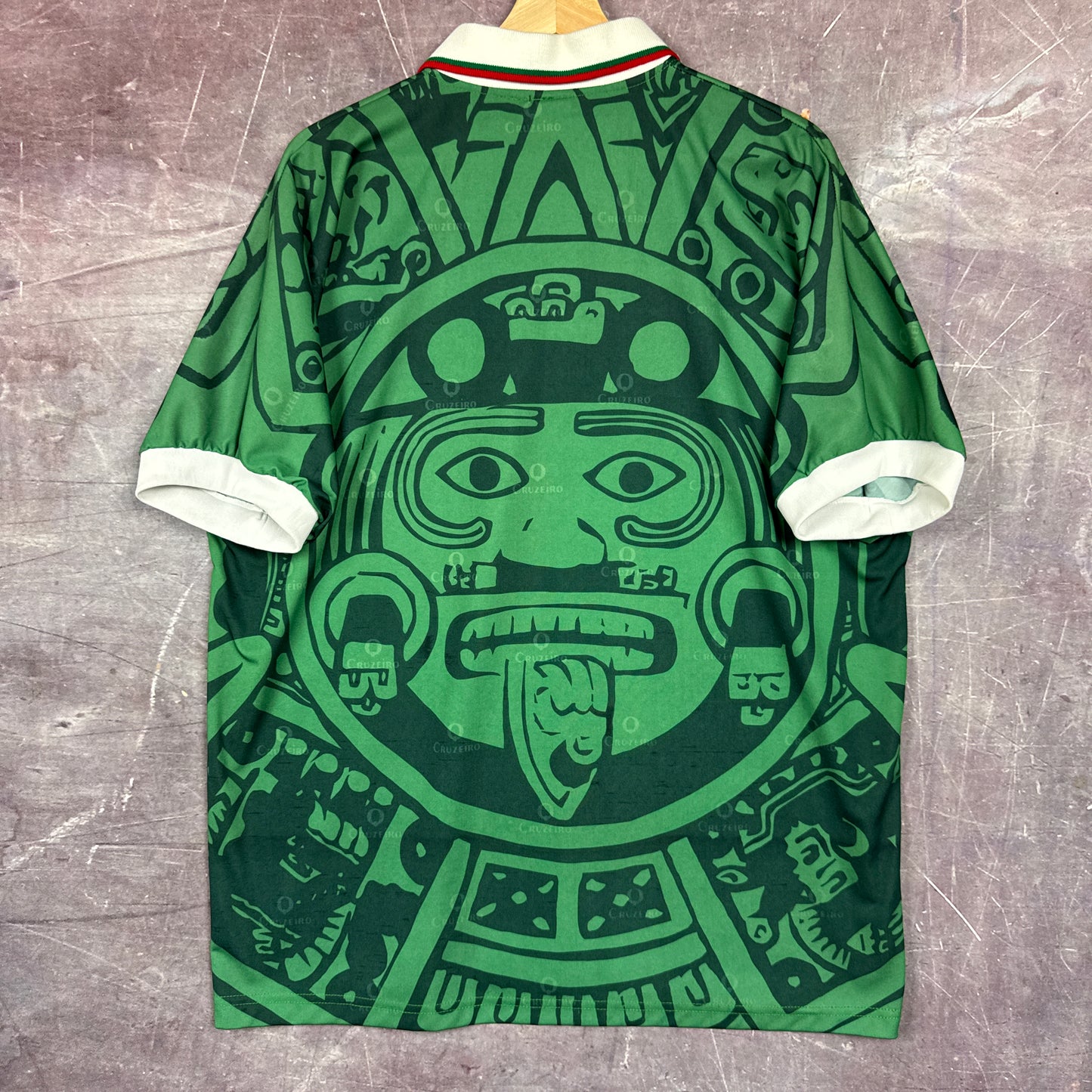 00s Green Mexico Collared Soccer Jersey 3381