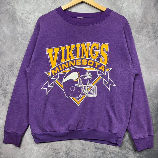 90s Purple Minnesota Vikings Crewneck Sweatshirt 4136
