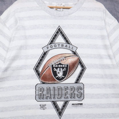 1992 White Raiders Football Striped Shirt 6703