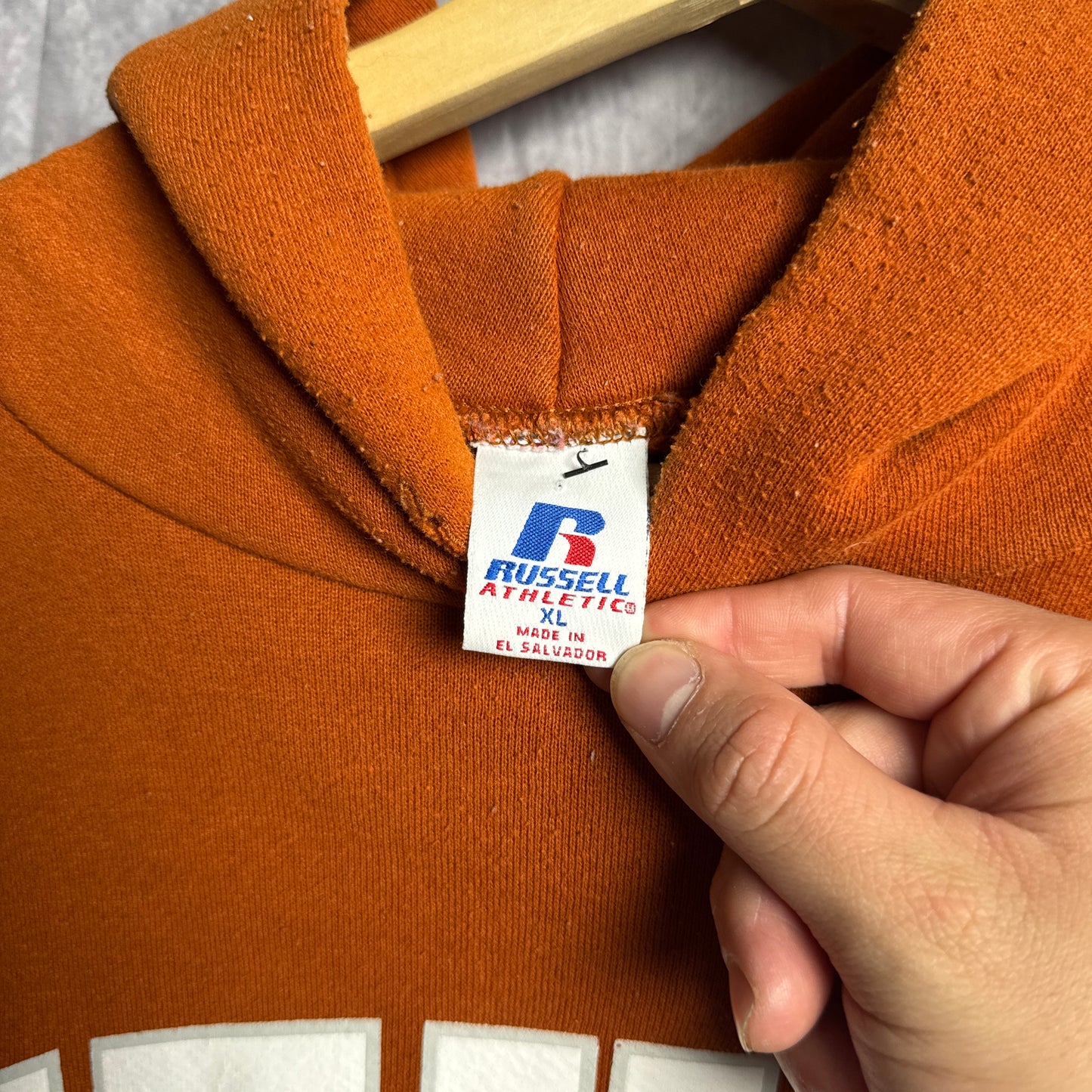 90s Orange Russell Texas Longhorns Hoodie 4429