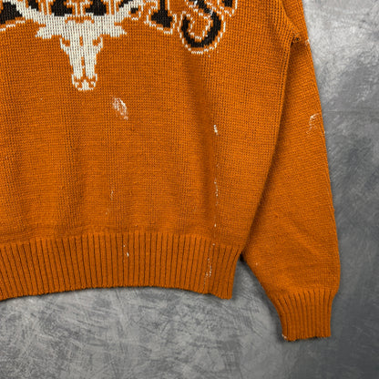 80s Orange Texas Longhorns Knit Sweater 4395