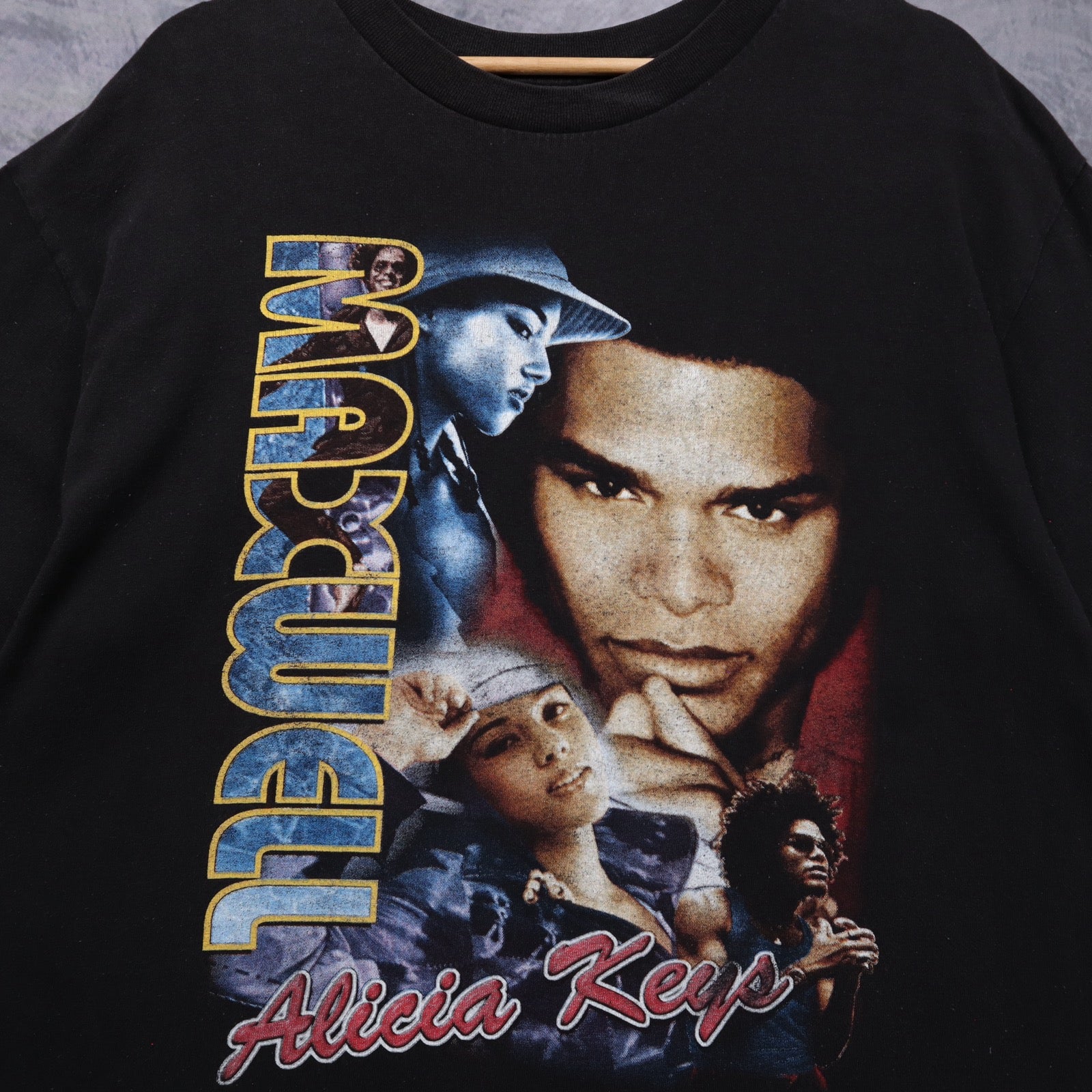 2001 Black Maxwell & Alicia Keys Tour Rap Tee Shirt 5581
