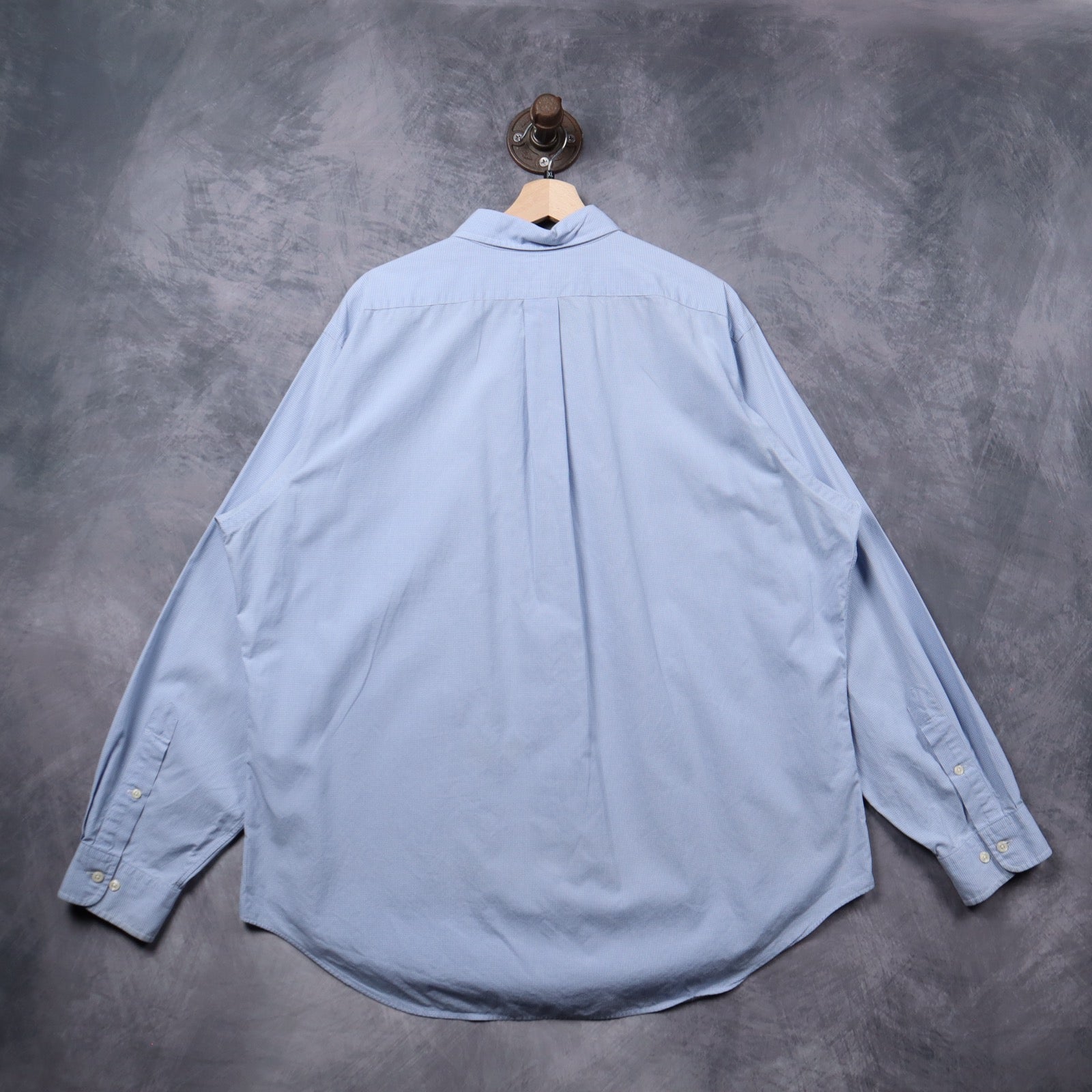 Y2K Light Blue Ralph Lauren Gingham Check Classic Fit Button Down Shirt 5325