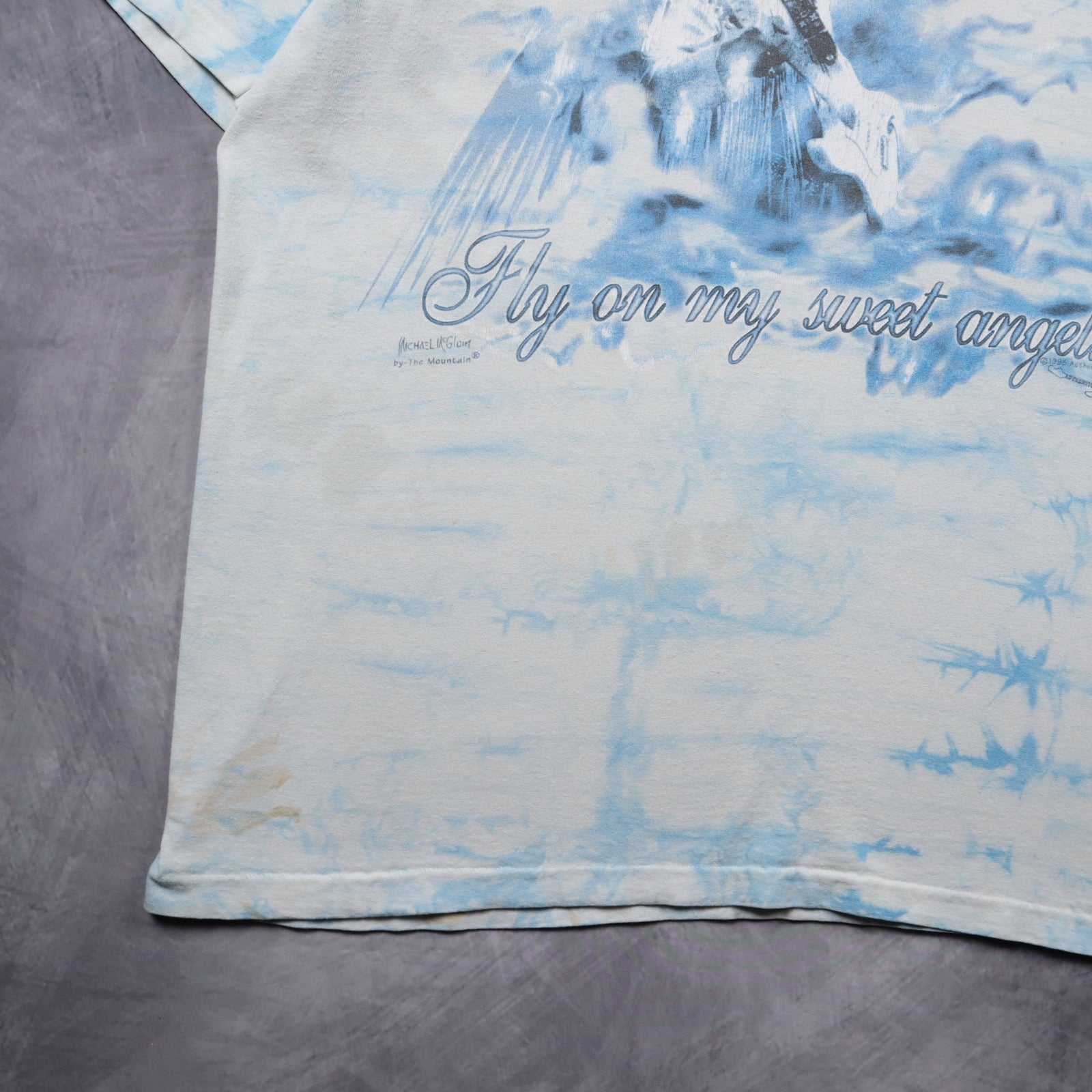 1998 Blue Tie Dye Jimi Hendrix Fly On My Sweet Angel Shirt 5449